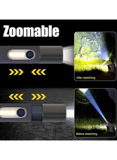 Alruht Multifunctional Flashlight, Super Bright Rechargeable Flashlight, Telescoping with 4 Modes Flashlight for Outdoor, Emergencies, Camping  - Image 2