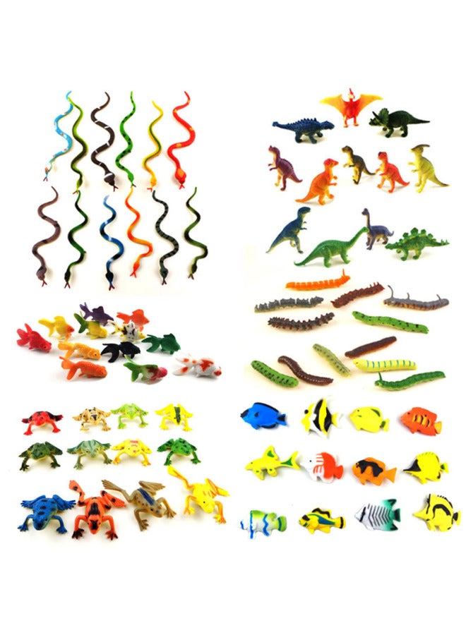 Realistic Goldfish Turtle Crab Frog Tropical Fish Caterpillar Dinosaur Insect Animal Model Toy Set-Color:12 Goldfish  - Image 2