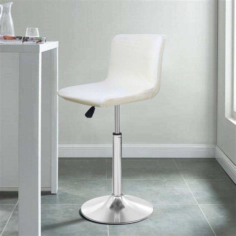 Deisy Dee Deisy Dee Waterproof Bar Stool Chair Covers  PU Leather Barstools Chair Covers  Spandex Slipcover for Short Stool Chairs (Cream  2)  - Image 2