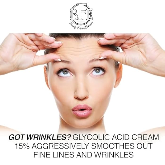 Beauty Facial Extreme Glycolic Acid 15% Anti-Aging Wrinkle Cream Reduces the Appearance of Fine Lines, Wrinkles, Age Spots, Dark Spots & Improves Dull Looking Complexion. Includes A.H.A & Green Tea Moisturizer. - Image 5