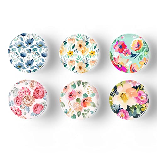Poitvd 12Pcs Glass Strong Magnetic Refrigerator Magnet Fridge Sticker,Colorful Flowers Crystal Fridge Magnets Decoration for Crafts,Fridge Magnets for Kitchen, Office Whiteboard, Cabinet and Dishwasher - Image 2