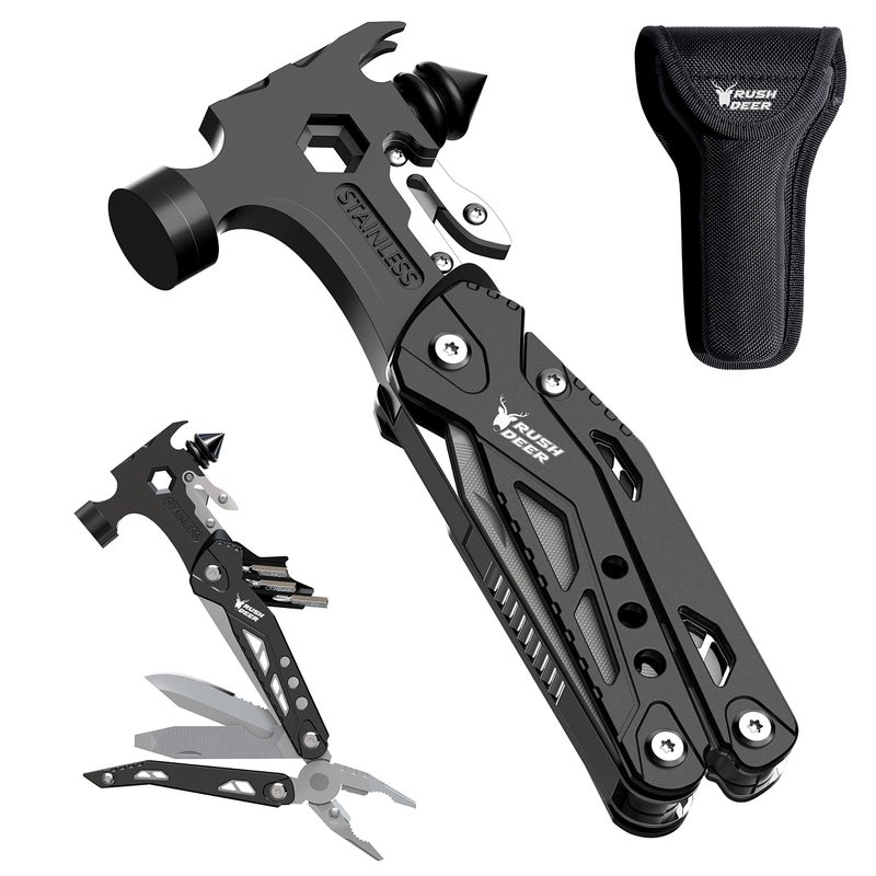RUSH DEER 16-in-1 Multitool, Gifts for Dad, Hammer Multi tool, Utility Knife Multitools for Men, Survival Gear and Supplies, Christmas Gift for Boy Husbands - Image 1