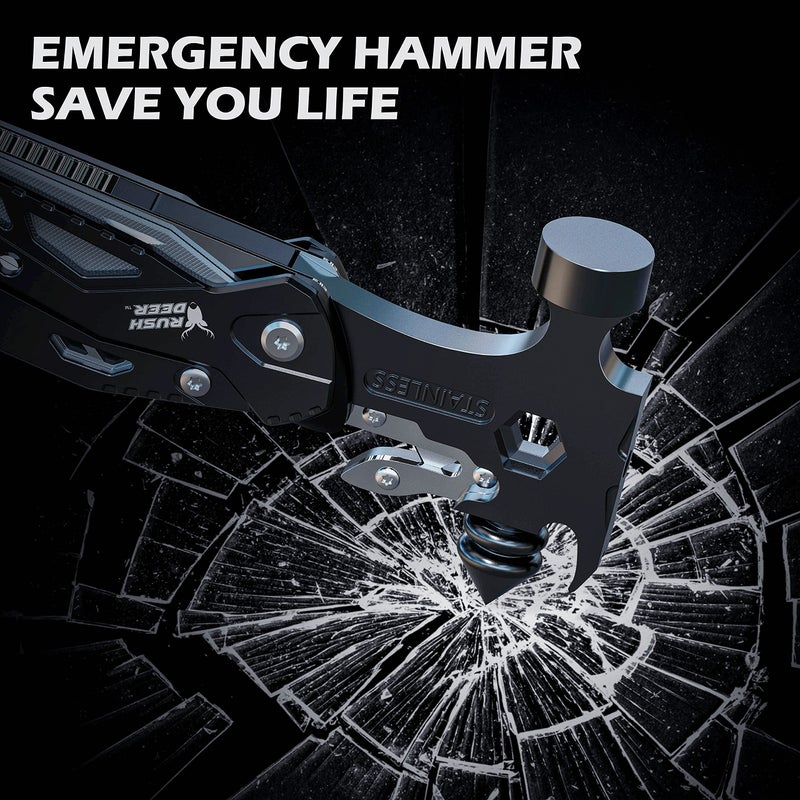 RUSH DEER 16-in-1 Multitool, Gifts for Dad, Hammer Multi tool, Utility Knife Multitools for Men, Survival Gear and Supplies, Christmas Gift for Boy Husbands - Image 4