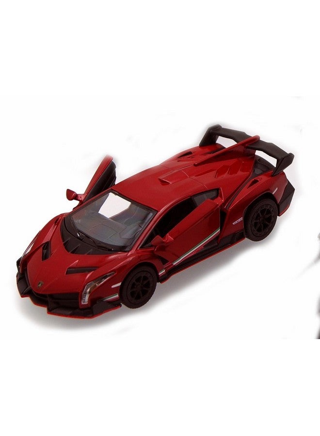 Kinsmart كي إن إس مارت لامبورغيني فينينو 1:36 مقياس 5 بوصة نموذج سيارة معدنية مصنوعة من الصب سوبر كار حمراء