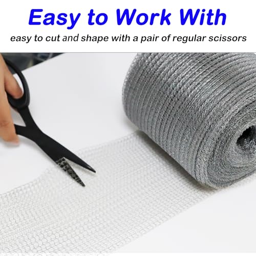 AWIORETON Wire Mesh for Mice Control 5 in X 36Ft,Hole Fill Fabric, Weep Holes Covers, Upgraded Stainless Steel Wire Mesh Roll, Flexible Stretchy Meshs Fabric for Garden House and DIY, Rodent Barrier - Image 4