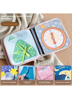 Generic Baby Sticky Cloth Book Montessori Early Education Tear-proof Cloth Book Baby 6 Months Three-dimensional Chinese And English Hand Tear Book Toy-Specifications:Geometric Cloth Book  - Image 1