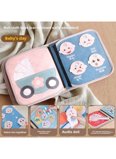 Generic Baby Sticky Cloth Book Montessori Early Education Tear-proof Cloth Book Baby 6 Months Three-dimensional Chinese And English Hand Tear Book Toy-Specifications:Geometric Cloth Book  - Image 4