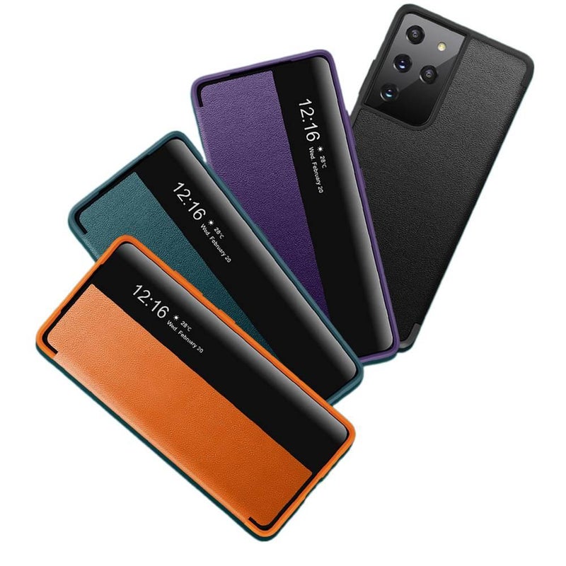 Drop Protection Samsung Galaxy S23 Leather Texture with Full Coverage and Business Style and Flip Cover in Black - Image 5