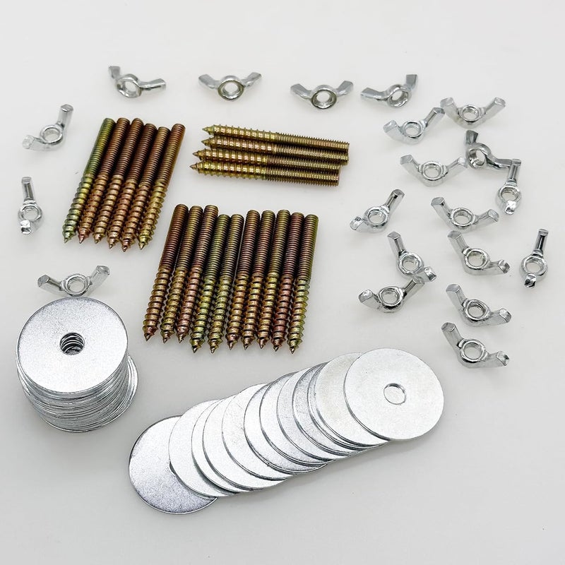 Allazone 20 PCS Bird Cage Accessories: Screws, Nuts, Washers for DIY Bird Perch, Stand, Hamster Platform, Chinchilla House, Small Animal Playground, Wall Mount, Silver Iron Frame - Image 5