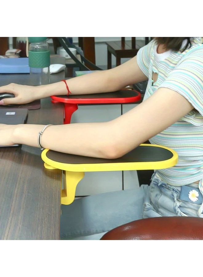 Yellow Ergonomic 180 Degree Rotatable Keyboard Mouse Wrist Support Pad With Adjustable Bracket - Image 1