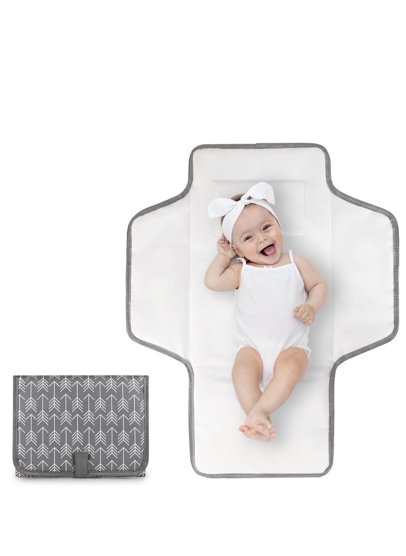 Y&D Portable Diaper Changing Pad,DMG pad for Newborn Girl & Boy,Waterproof Compact Mat with Built-in Pillow - Lightweight Foldable Station  - Image 1
