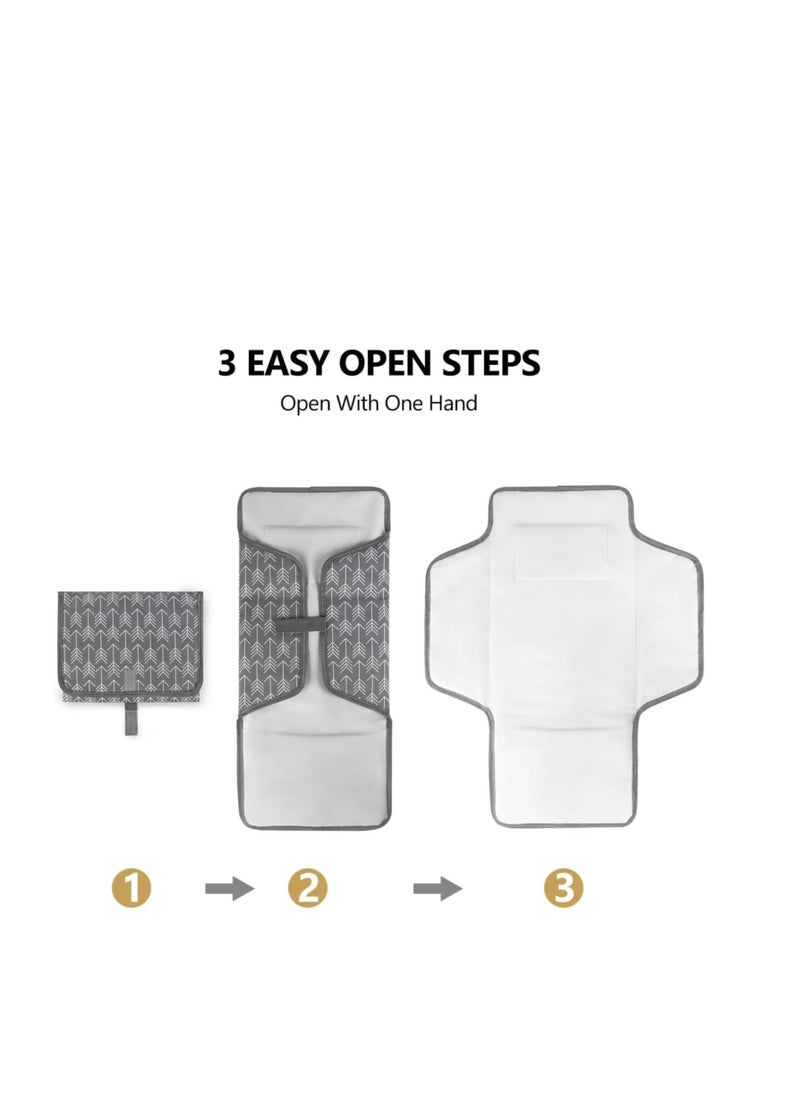 Y&D Portable Diaper Changing Pad,DMG pad for Newborn Girl & Boy,Waterproof Compact Mat with Built-in Pillow - Lightweight Foldable Station  - Image 5
