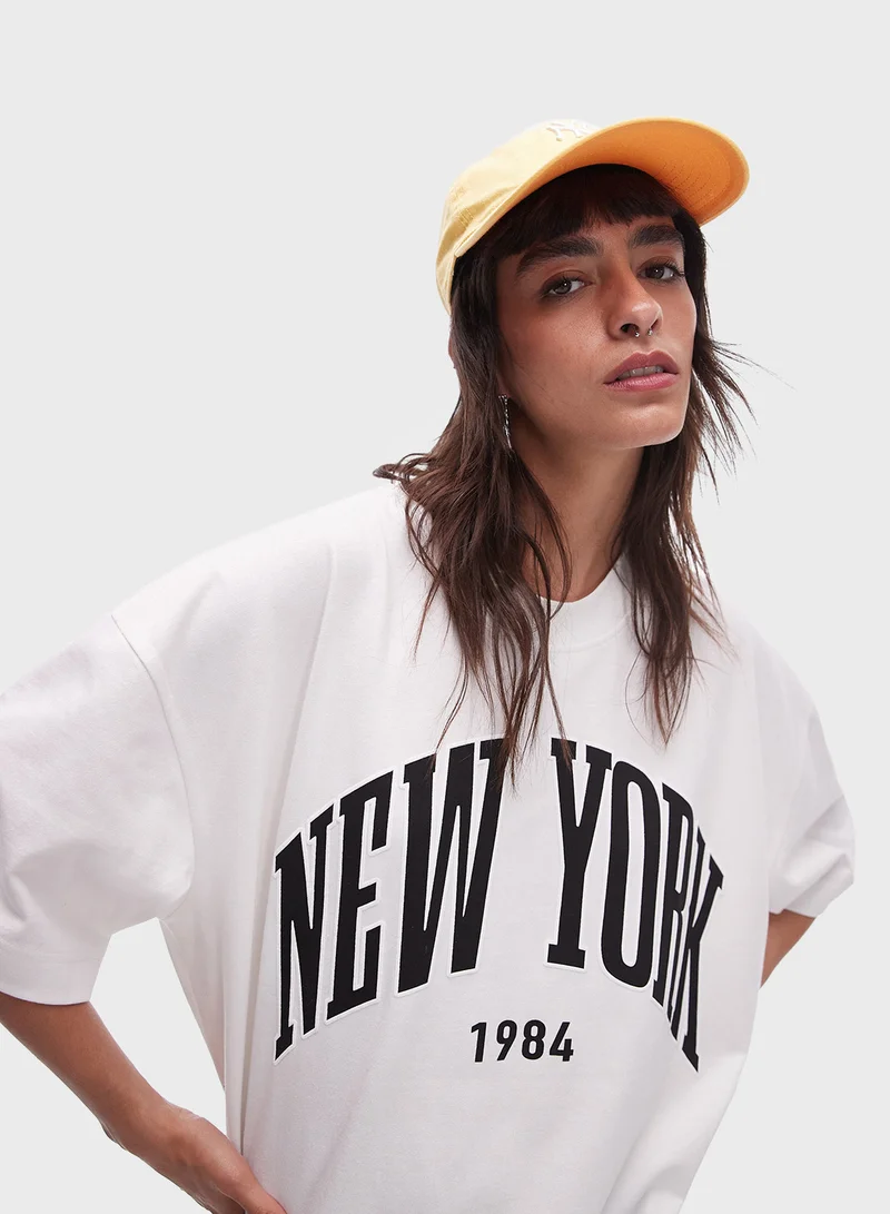 TOPSHOP Crew Neck Graphic T-Shirt