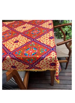 Square Tablecloth with Khayamiya Design and Tassels – 140 × 140 cm – Red – Cotton and Polyester Blend - pzsku/Z31788E593FA7F1C27C0DZ/45/_/1737031211/f96fb160-650b-4608-998e-6f3e803dd19d