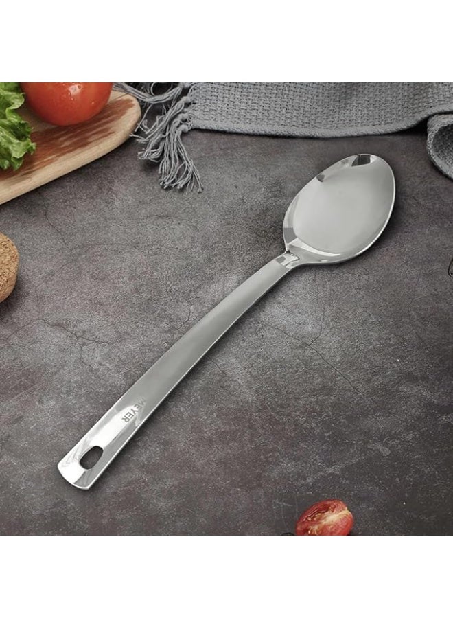 Meyer Nickel Free Stainless Steel Cookware Set | Triply Base Kadai with Glass Lid (30cm/4L) & Serving Spoon | Induction & Gas Compatible, Silver - Image 4