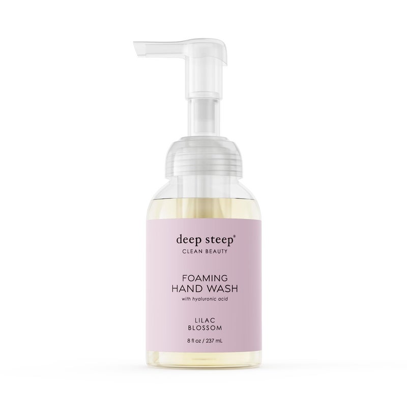 Deep Steep Foaming Hand Wash, Lilac Blossom, 8 oz â€“ Gentle Cleanser with Aloe, Argan Oil, Shea Butter & Hyaluronic Acid â€“ Vegan, Clean Beauty, Soft & Hydrated Hands - Image 1