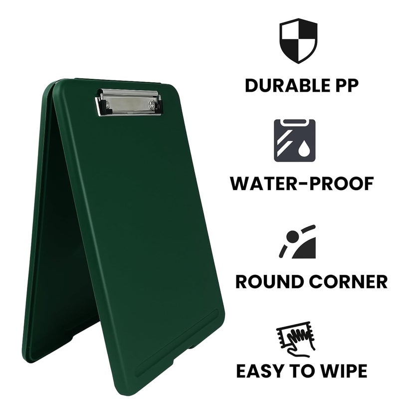 sps Exampad A4 Plastic Clipboard with Built-in Storage and Pen Holder - Ideal for School, Office, Travel - Perfect for Students and Professionals, School and Office - Green - Image 5