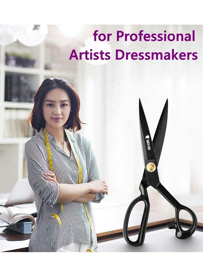 سميث تشو مقص خياط النسيج الاحترافي مقاس 11 بوصة مقص خياطة شديد التحمل للملابس الجلدية قوة صناعية عالية الكربون الصلب مقص خياط حاد للمنزل والمكتب ومصمم الأزياء - Image 5