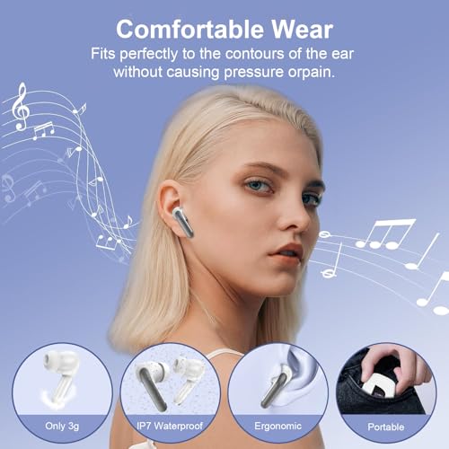 iHoto Wireless Earbuds Bluetooth Ear Buds Headphones for iPhone 17 Pro Max 17 Pro 17 Air 16 15 Pro Max 16e 16 15 Plus, iPhone Bluetooth Earbuds 48 Hours Playtime, IP7 Waterproof in-Ear Earphones - Image 4