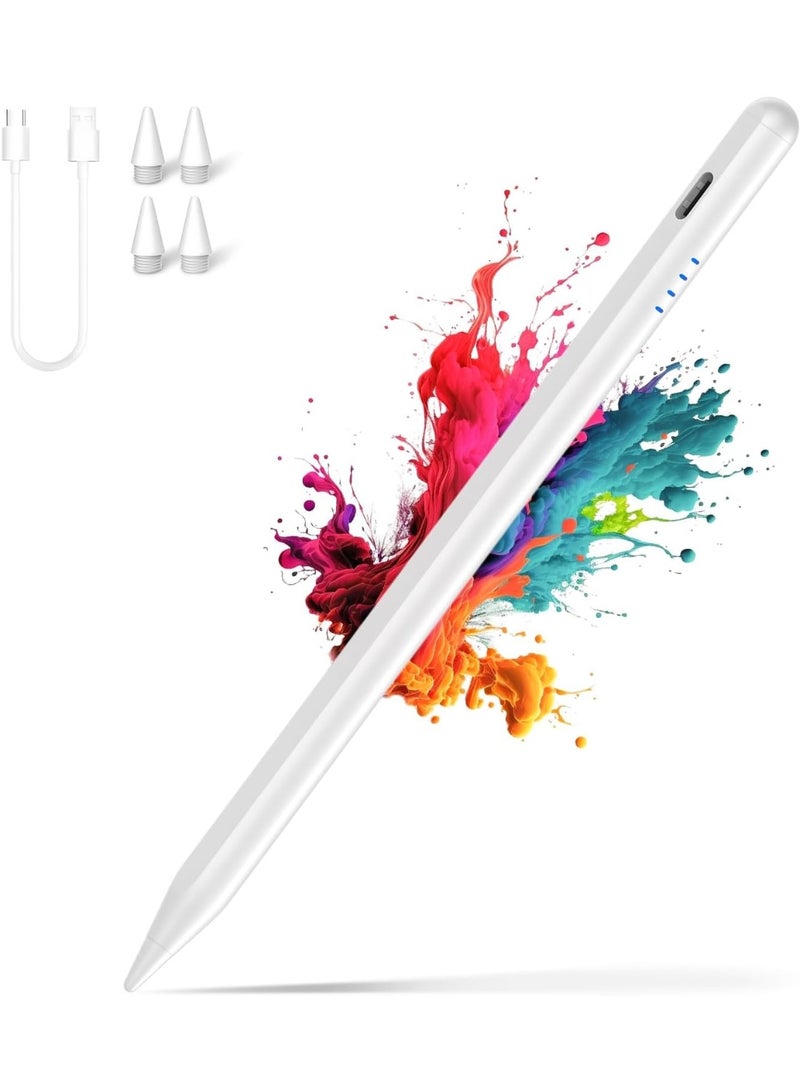 K3EDGE قلم ستايلس لأجهزة iPad - قلم رقمي نشط مع خاصية رفض راحة اليد، شحن سريع، رأس رفيع 1.2 مم، قلم قابل لإعادة الشحن لشاشات اللمس، متوافق مع أجهزة iPhone وAndroid - Image 1