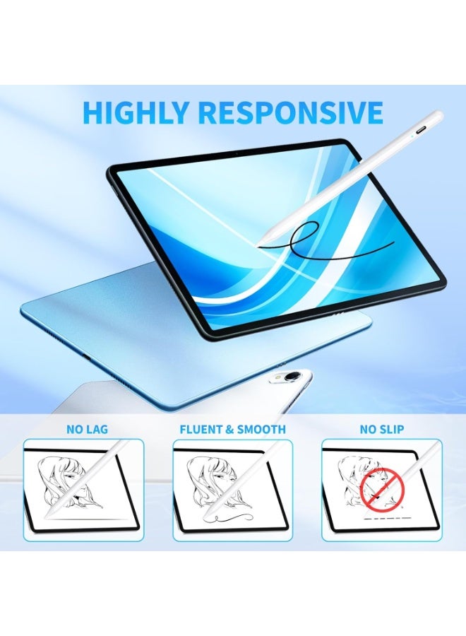 K3EDGE قلم ستايلس لأجهزة iPad - قلم رقمي نشط مع خاصية رفض راحة اليد، شحن سريع، رأس رفيع 1.2 مم، قلم قابل لإعادة الشحن لشاشات اللمس، متوافق مع أجهزة iPhone وAndroid - Image 4