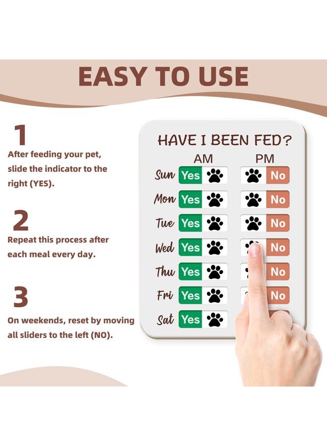 EliteSign Dog Feeding Reminder, Dog Fed Sign Tracker -Daily Am/Pm Chart Slider Sign for Pet Fed and Pill Reminder, Easy to Use On Fridge Or Wall with Adhesive and Magnet,Pet Supplies - Image 4