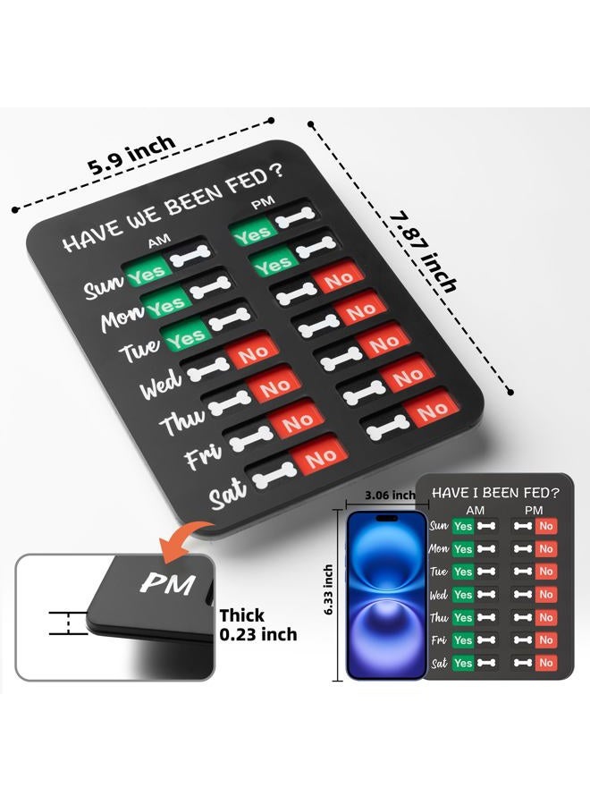 EliteSign Dog Feeding Reminder, Dog Fed Sign Tracker -Daily Am/Pm Chart Slider Sign for Pet Fed and Pill Reminder, Easy to Use On Fridge Or Wall with Adhesive and Magnet,Pet Supplies - Image 2