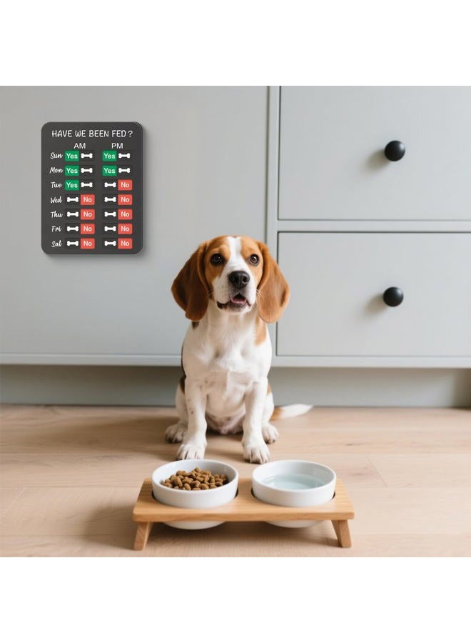 EliteSign Dog Feeding Reminder, Dog Fed Sign Tracker -Daily Am/Pm Chart Slider Sign for Pet Fed and Pill Reminder, Easy to Use On Fridge Or Wall with Adhesive and Magnet,Pet Supplies - Image 5