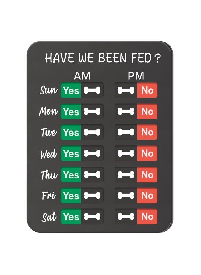 EliteSign Dog Feeding Reminder, Dog Fed Sign Tracker -Daily Am/Pm Chart Slider Sign for Pet Fed and Pill Reminder, Easy to Use On Fridge Or Wall with Adhesive and Magnet,Pet Supplies - Image 1