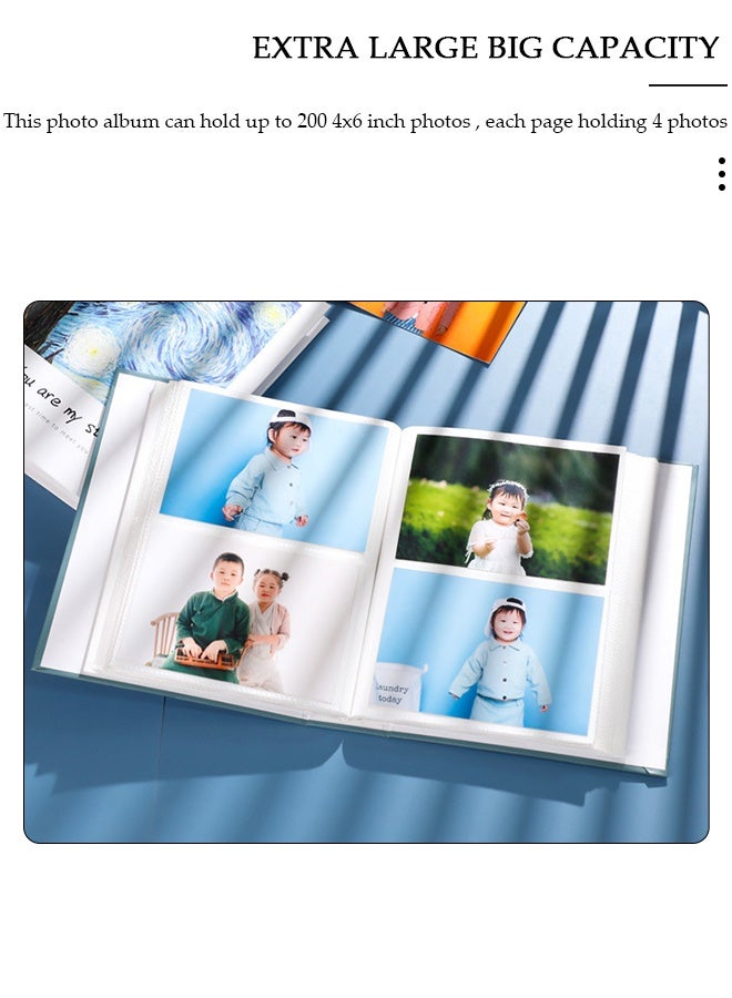 DUNISO 200 Pockets Stamping Photo Album for 6 Inches Photos Portable Photo Album for Family Wedding Boys Girls - Image 3