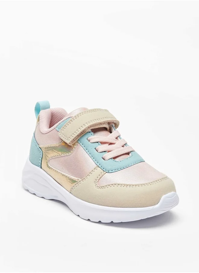 Flora Bella By Shoexpress Panelled Sports Shoes with Hook and Loop Closure