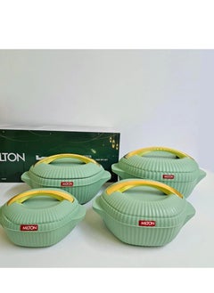 Milton Milton Food Container Set of 4 Pieces Stainless Steel Inner Heat Edge (500ml, 1000ml, 1500ml, 2500ml) Green  - Image 1