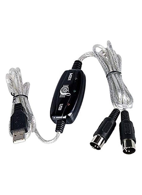 USB Midi In-Out Interface Cable Line Converter PC / Laptop to Music Keyboard Adapter