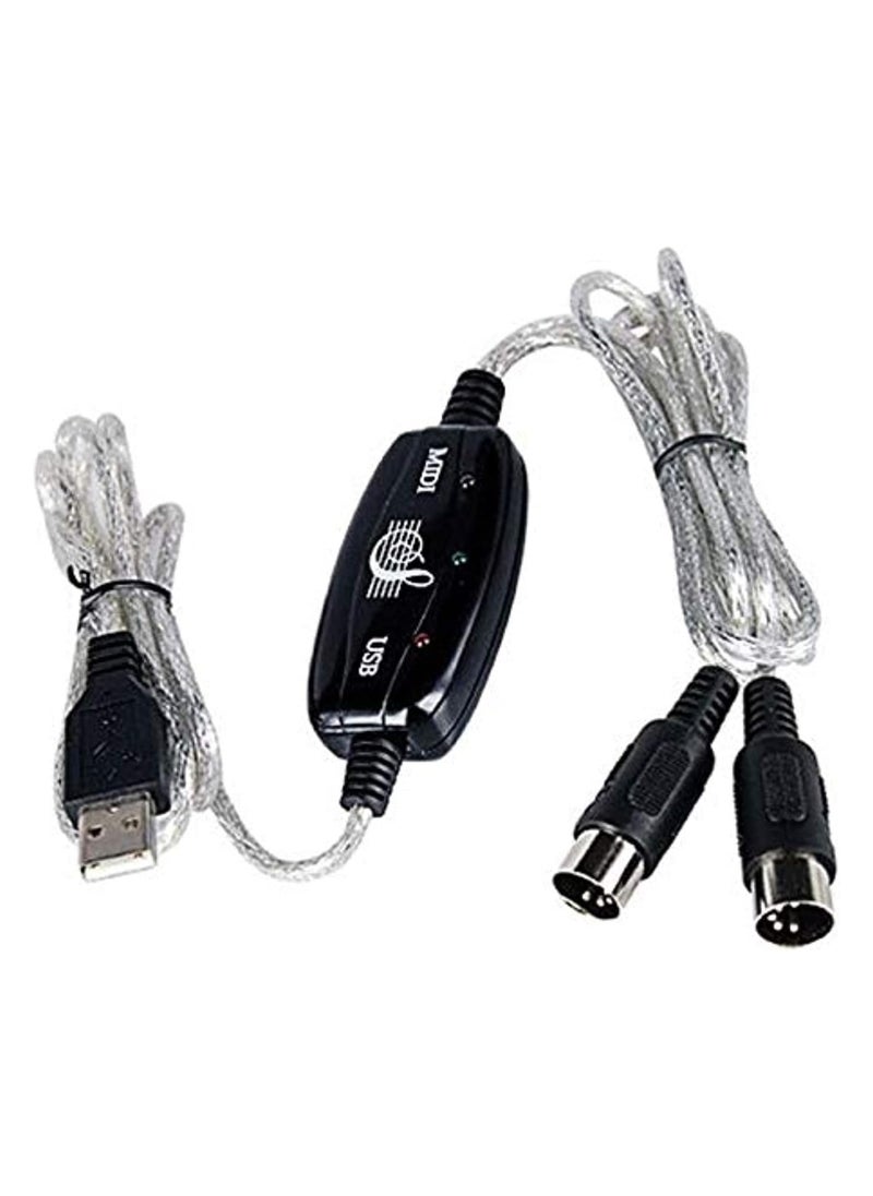 Generic - USB Midi In-Out Interface Cable Line Converter PC / Laptop to Music Keyboard Adapter - Image 1