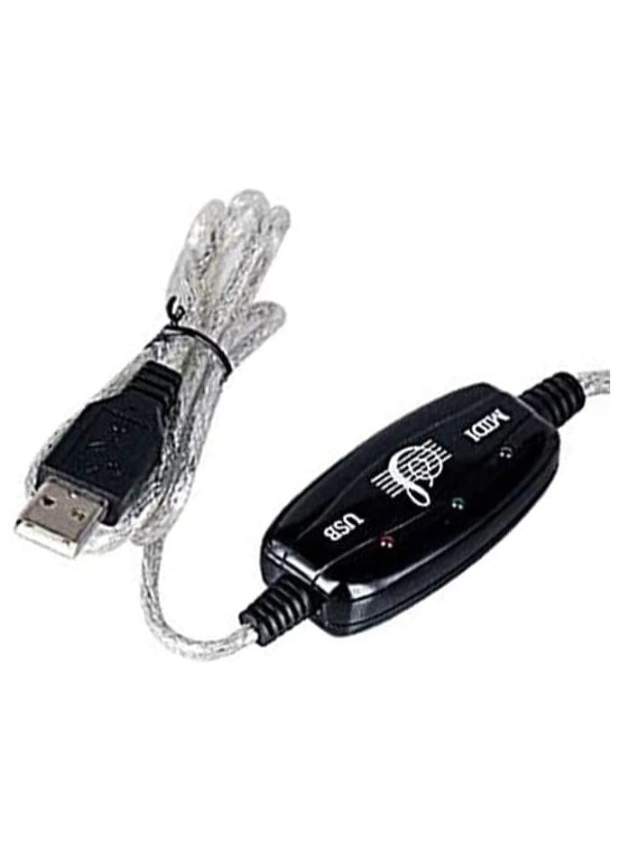 Generic - USB Midi In-Out Interface Cable Line Converter PC / Laptop to Music Keyboard Adapter - Image 1