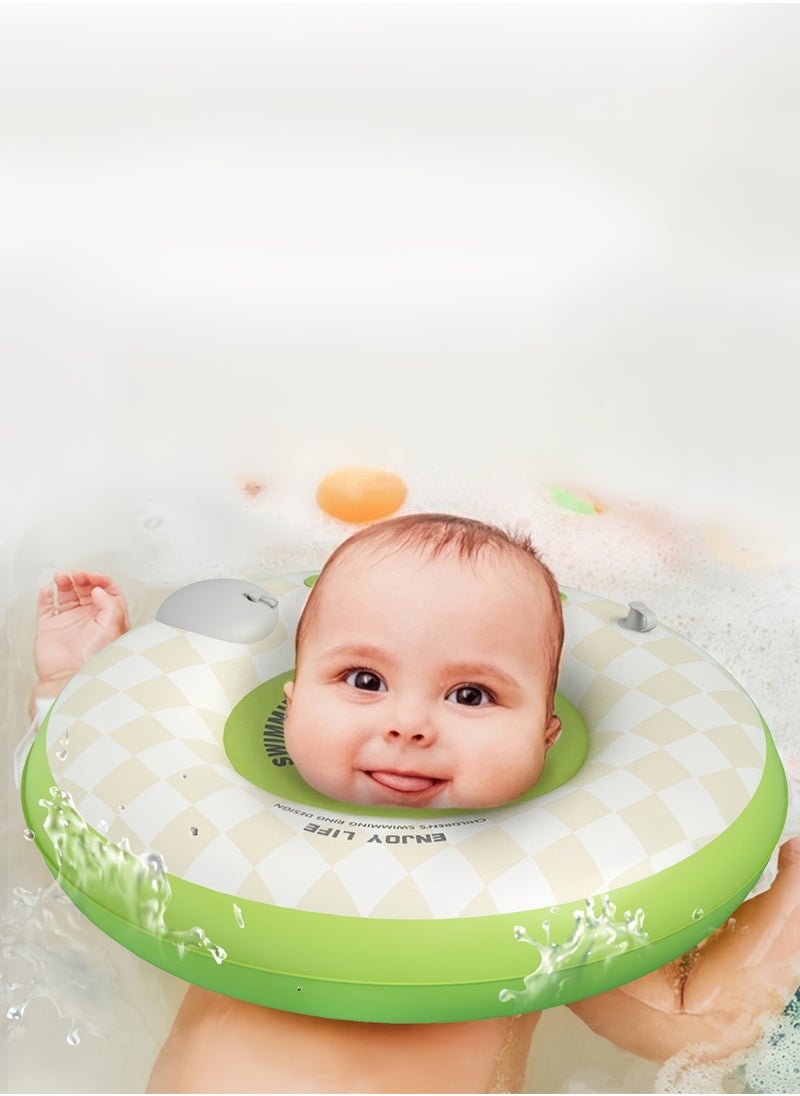 ENJOY LIFE Suitable for 0-8 months old baby neck swimming ring, no need for air pump, push-type inflatable swimming ring  - Image 2