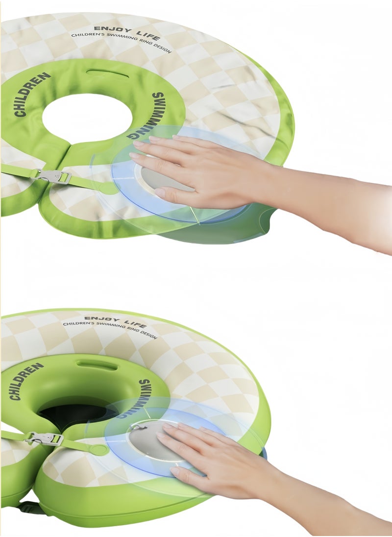 ENJOY LIFE Suitable for 0-8 months old baby neck swimming ring, no need for air pump, push-type inflatable swimming ring  - Image 3