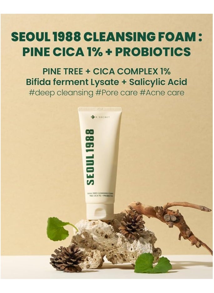 K-SECRET - SEOUL 1988 Cleansing Foam : Pine Cica 1% + Probiotics 150 ml - Image 1
