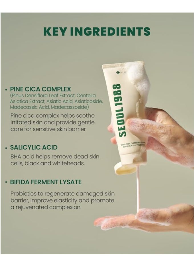 K-SECRET - SEOUL 1988 Cleansing Foam : Pine Cica 1% + Probiotics 150 ml - Image 1