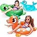 SLOOSH 3Pack Inflatable Pool Tubes Floats Dinosaur Sea Turtle Dolphin Swimming Rings for Kids Toddler Pool Beach Water Float Party in Summer Decorations 32 - Image 2