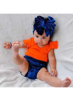 Cinaci Cinaci 9 Pack Solid Soft Velvet Stretchy Knot Bowknot Hair Bows Wide Headbands Headwraps Autumn Winter Hair Accessories for Baby Girls Infants Toddlers Kids  - Image 3