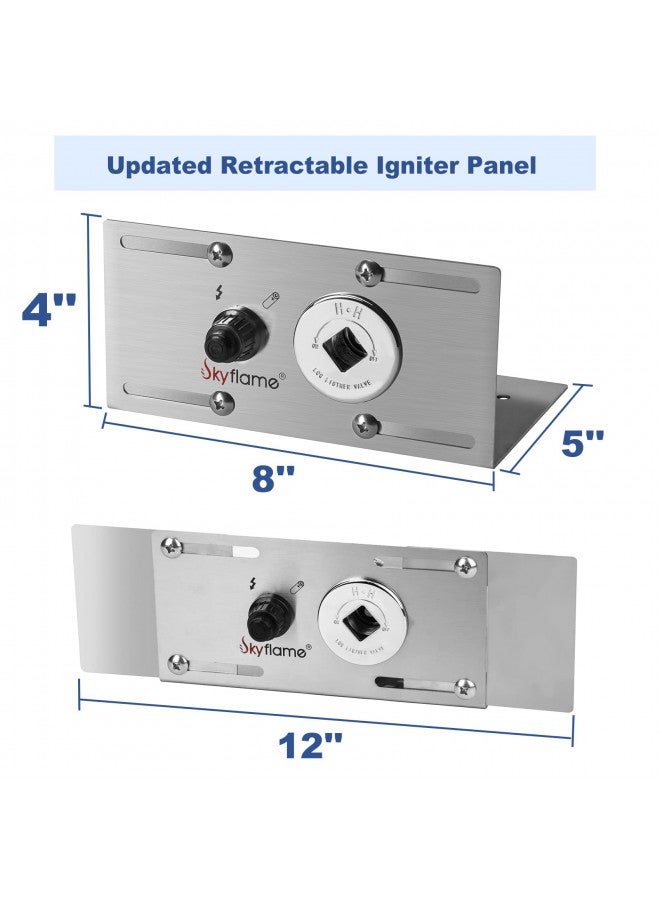 Skyflame Stainless Steel Extensive Fire Pit Gas Burner Spark Ignition Kit - Including Push Button Igniter, 1/2 Straight Gas Key Valve with Key - Image 1