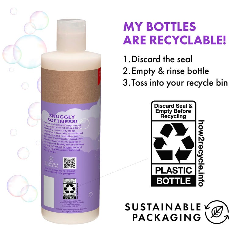 BUDDY BISCUITS Buddy Rinse Conditioner for Dog Grooming Dog, Lavender & Mint, 16 oz. Bottle - Image 4