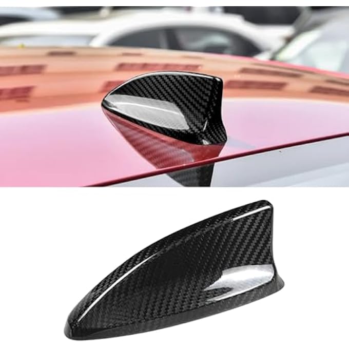 rayihni Compatible with Antenna Cover Shark Fin Trim Hood Real Carbon Fiber Automotive Roof Aerials for 11th Gen Honda Civic 2022 2023 2024 (Black) - Image 1