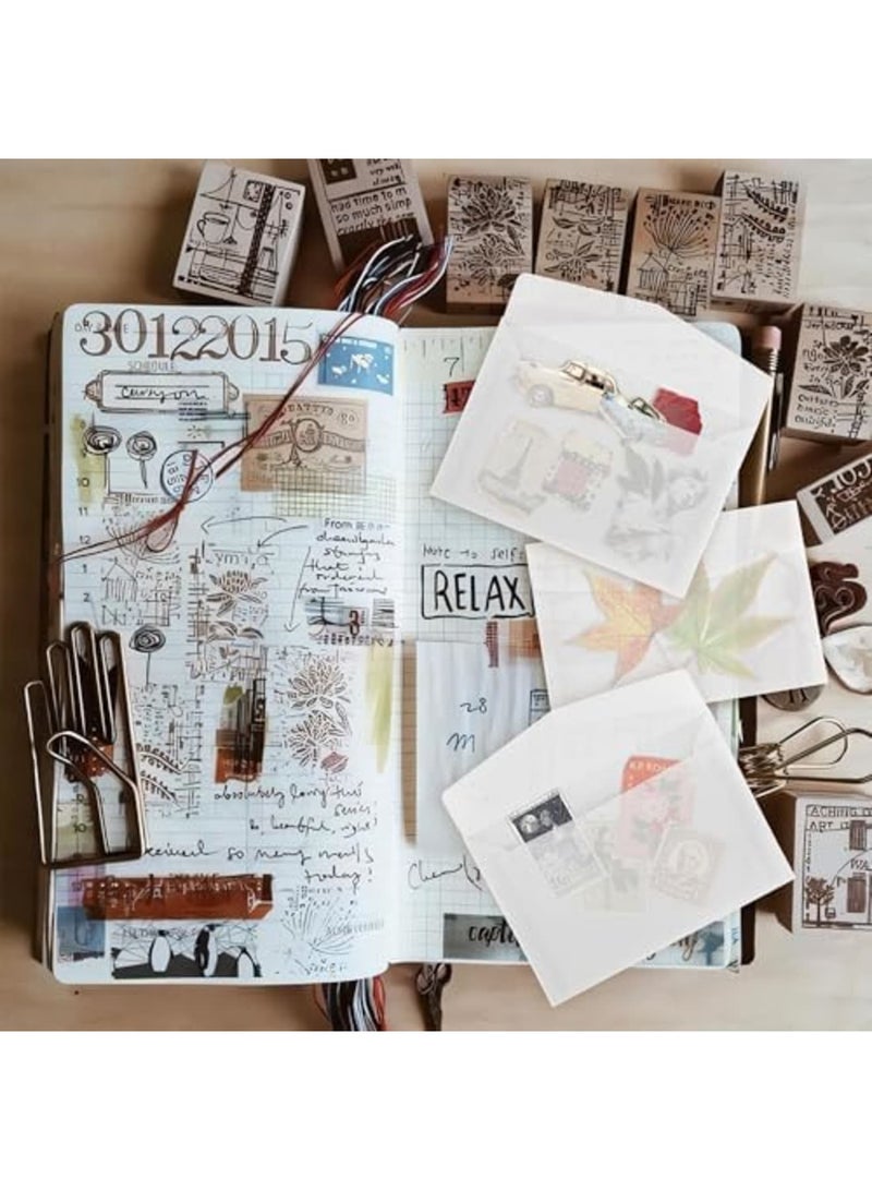 SYOSI 100 Pcs Small Glassine Envelopes, 3.9 × 2.7 Inch Ticket Envelopes for Wedding Favors with 108 Pcs Shinny Heart Stickers, Suitable for Cards, Stamps, Coins - Image 2