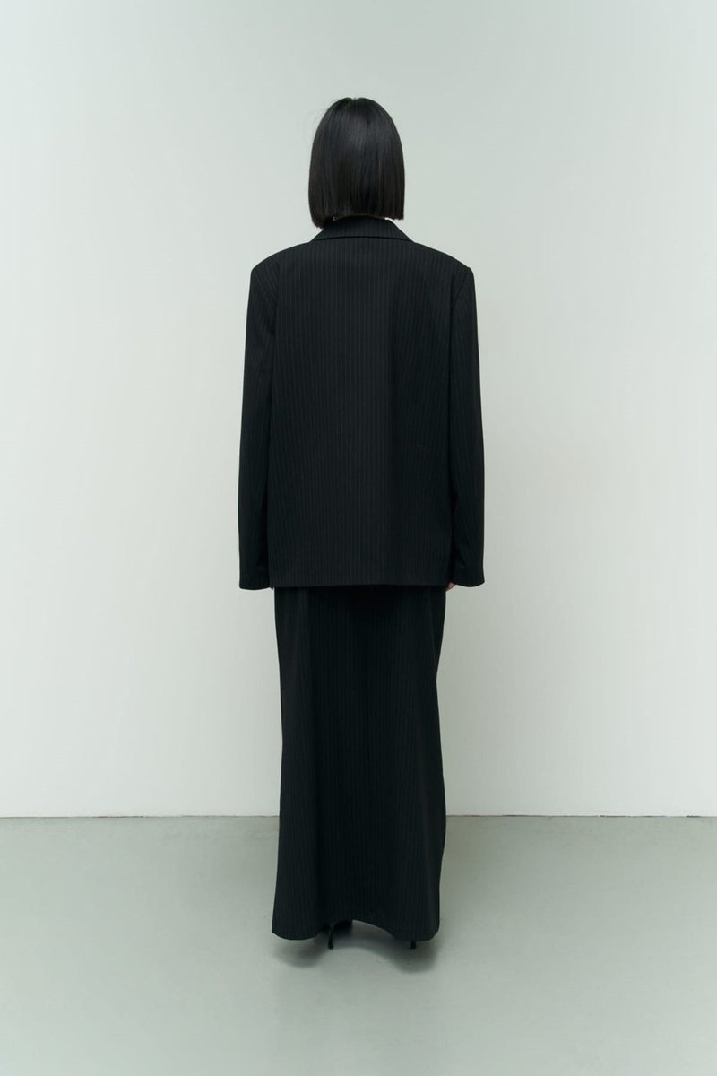 Mai Collection Bruno Striped Black Blazer  - Image 5
