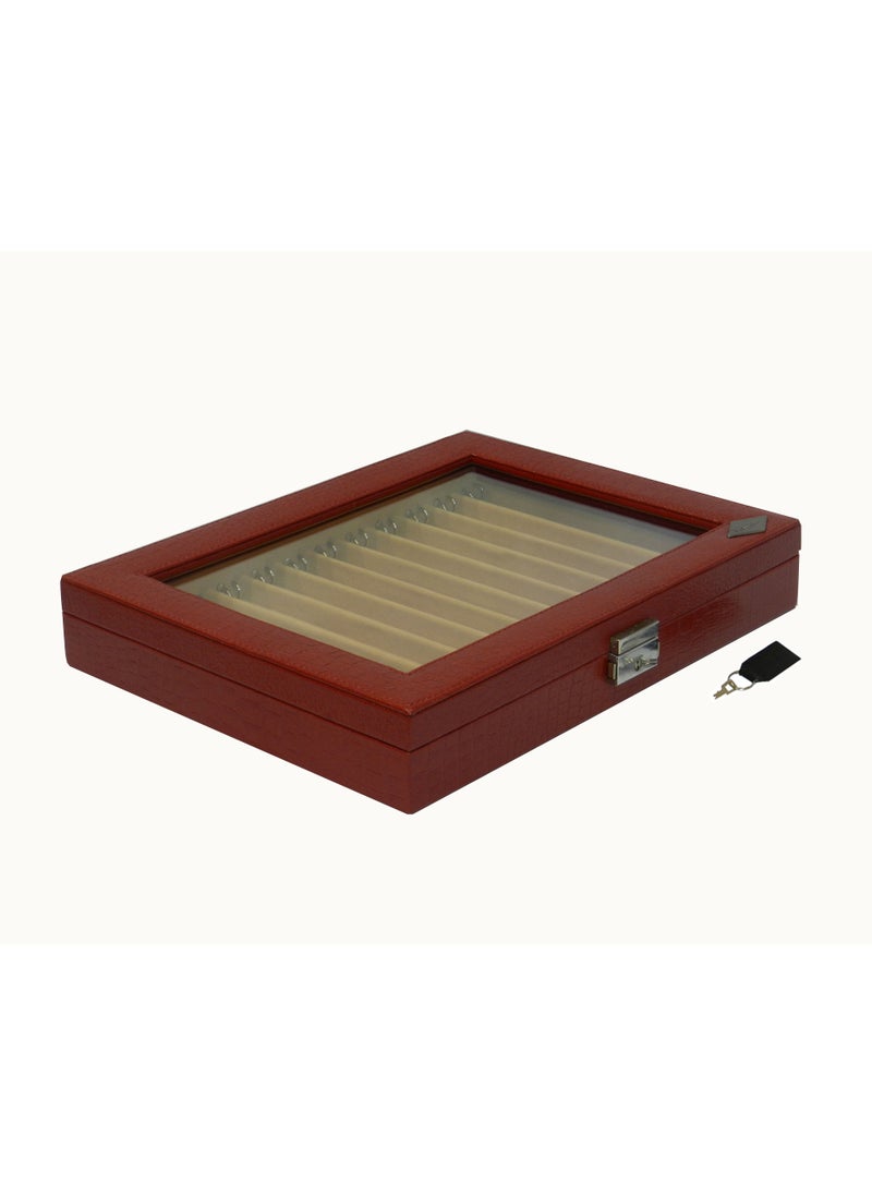 LAVERI LEATHER - Laveri Genuine Leather Chain Box Organizer Storage Chain Stud Tray Showcase Storage Case - Image 1