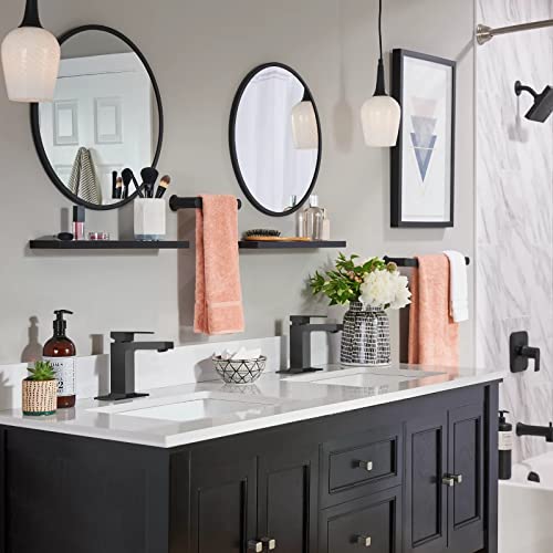 Lava Odoro Matte Black Bathroom Faucet 1 Hole, Modern Single Hole Bathroom Sink Faucet for Vanity with Pop up Drain Assembly, Deck Plate Included, 1.2 GPM Water Flow, BF307-B - Image 5