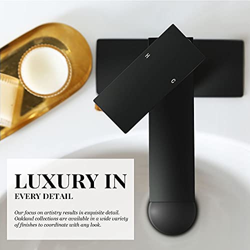 Lava Odoro Matte Black Bathroom Faucet 1 Hole, Modern Single Hole Bathroom Sink Faucet for Vanity with Pop up Drain Assembly, Deck Plate Included, 1.2 GPM Water Flow, BF307-B - Image 3