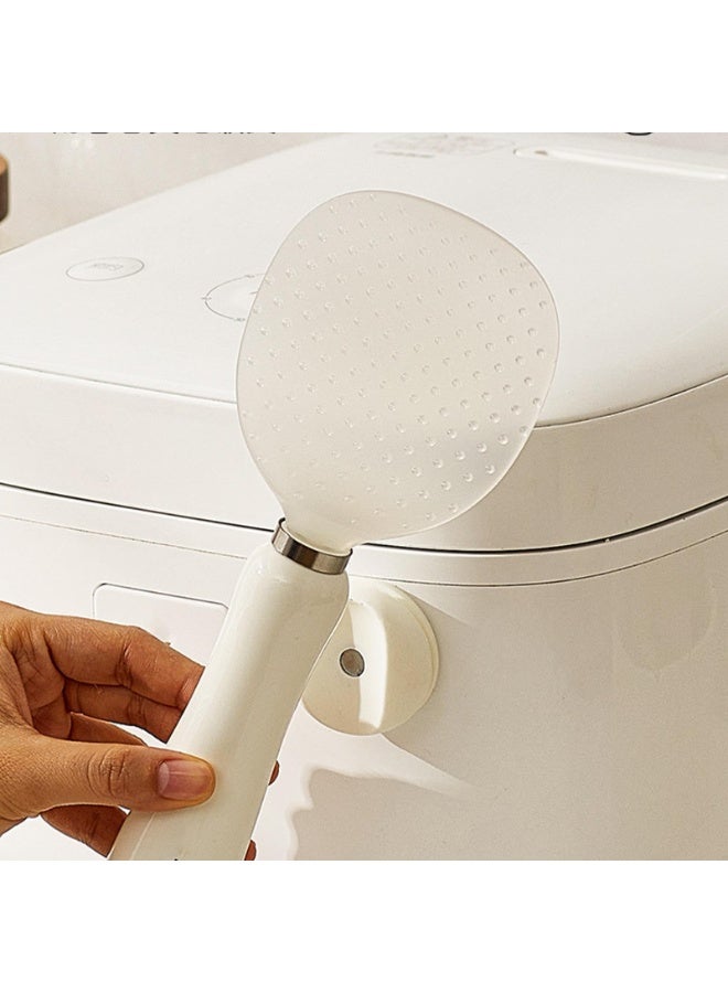 general Rice Spoon, Magnetic Standing Scooper, Non-Stick Rice Spatula, Ergonomic Slip Handle, Heat-Resistant Cooking Utensil, White, Ideal for Serving and Mashed Potatoes - Image 4